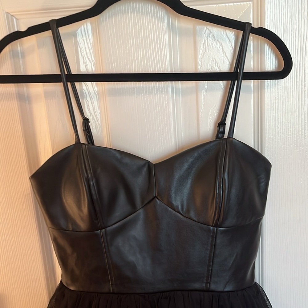 NWT Speechless Faux Leather Tulle Dress - Picture 2 of 9